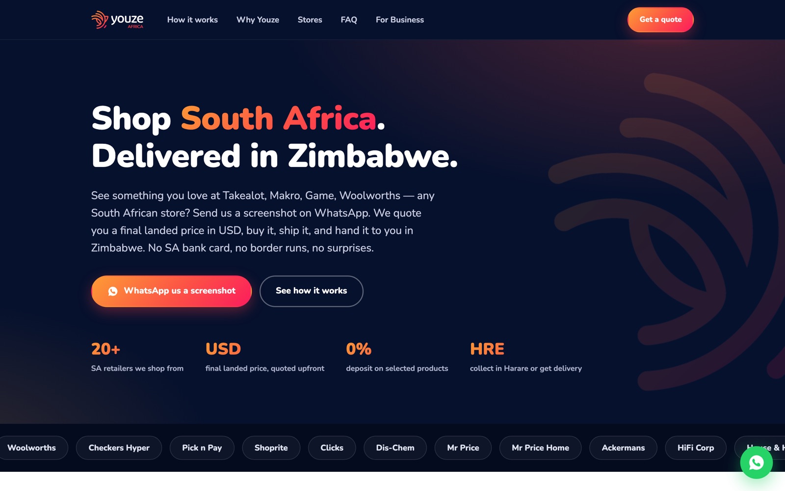 Youze Africa — shop South Africa, delivered in Zimbabwe